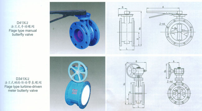 法兰式蝶阀、管网式蝶阀